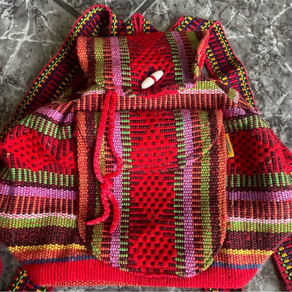 Colorful Woven Backpack - Picture 2 of 6